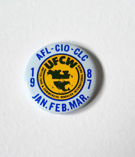 UFCW United Food and Commercial Workers Union Vintage 1987 Pinback Button Pin picture