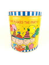 Vintage Peanuts Gang Chex Mix Canister from 1990 Charlie Brown Lucy Linus picture