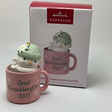 Hallmark 2023  Great Granddaughter Hot Cocoa Mug Christmas Keepsake Ornament New picture