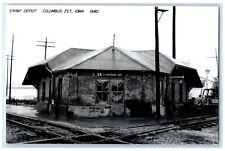 c1980 Cri&p Depot Columbus Iowa Railroad Train Depot Station RPPC Photo Postcard picture