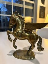 Vintage Solid Brass Pegasus Winged Mythical Flying Horse picture