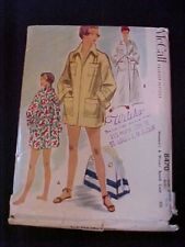 1951 McCall Pattern Lady's Beach Coat 8470 Size Large 18-20 picture
