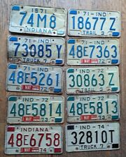 Lot of 10 Vintage 1971-1974  Indiana License Plates Car Truck Trailer picture