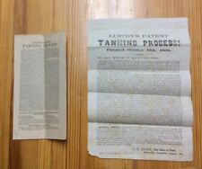 1868 Two Broadside Pieces Luster’s Patent Tanning Process INV-P981 picture
