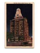 Mayo Clinic Rochester MN Vintage Night View Postcard 1940s picture