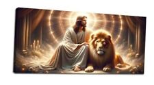 citari Jesus and Lion Large Wall Art for Living Room 60x30 inch Jesus And Lion picture