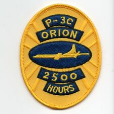 NAVY P-3C ORION 2500 HOURS YELLOW OVAL MILITARY EMBROIDERED JACKET PATCH picture