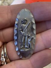 Vintage Military Civil War Soldier Pin Silver Tone Pewter  picture