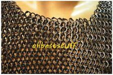 9 MM Black Chainmail Round Riveted With Flat Washer Medium Size Half sleeve ABS picture