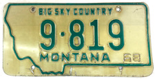 Vintage Montana 1968 Auto License Plate Powder River Co Garage Decor Collector picture