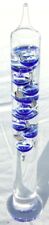 Large 44cm tall Free standing galileo thermometer with blue coloured baubles picture