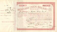 Montana Union Railway Co. signed by C.S. Mellen and Geo. H. Earl - Autographed S picture