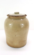 1940's Antique glazed Stone Wear Canister Storage Jar 9