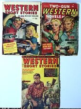 WESTERN SHORT STORIES + TWO GUN WESTERN NOVELS LOT 1947 - 57 (3) Pulp Cover GD picture