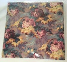 NOS 1980's Vintage Floral Watercolor Roses  Gift Wrap Paper  picture
