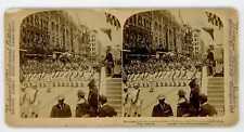 Los Angeles MCKINLEY & STATE MILITIA ARMED w/ FREEDOM'S FLAG Stereoview 339_44 picture