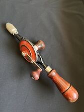 Vintage CRAFTSMAN Hand Crank Drill 1071 Made In USA Wood Handles picture