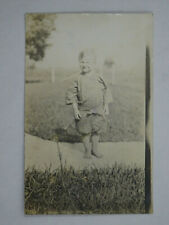 1913  Real Photo Postcard Barefoot Boy On Sidewalk Levi Lewis Palo IA USA picture