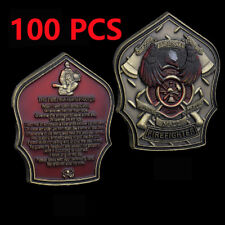 100PCS Firefighter 911 Fire Dept 343 Fallen Hero Challenge Coin Commemorative picture