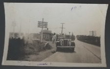 Vtg. Photo 1935 Chrysler Airflow Car/ Gas Station/ Sign Post Bar Harbor  Maine picture