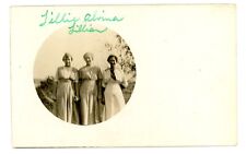 Antique RPPC 3 Young Women Group Photo Minnesota Long Dresses AZO 1904-18 picture