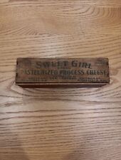 Vintage Sweet Girl Brand Wood Cheese Box 2 lb Pasteurized Process Cheese NICE picture