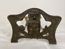 Antique JUDD Expandable Book Rack #513 Cast Bronze Art Nouveau Owls picture