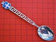 SC53*) Vintage 800 solid silver Greece key flag souvenir Collectors spoon  picture