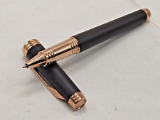 PARKER Premier Custom RollerBall Pen Dark Brown Rubber with Rose Gold Trims picture