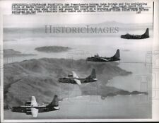 1958 Press Photo US Coast Guard P41 planes fly over Golden Gate Bridge picture