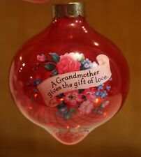 Vintage Hallmark Keepsake Glass Ball Ornament Christmas Grandmother 1985 Red picture