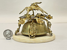 Antique Counter Top CALL BELL Art Nouveau Floral Grapevine Marble Plinth AS-IS picture