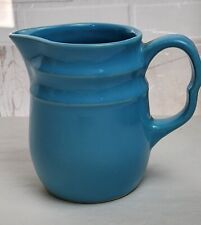 Vintage Stoneware Pitcher Made In USA Robin Egg Blue 5