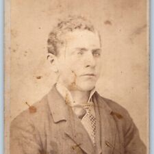 c1870s Jesup, IA Serious Young Man CDV Photo Card Short Hair Bro O Byerly H38 picture