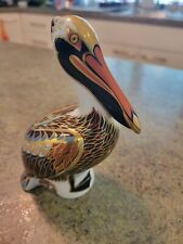 RARE Vintage Royal Crown Derby England Porcelain Brown Pelican Bird Figurine 5