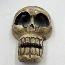 Decorative Halloween Wooden, Wood Craving Skull Wall Hanging 9.25