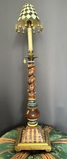 Rare Vintage  Mackenzie-Childs Large Twist Candlestick  Wood Ceramic w/ Shade picture