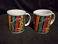 Two  Vintage Meyer's Dark Rum JAMMIN' MON sun & moon logo coffee mugs--1990's picture