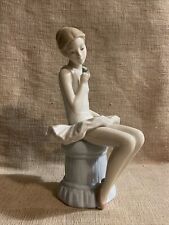 NADAL by LLADRO 9” PORCELAIN BALLERINA DANCER SEATED ON COLUMN picture