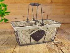Stonebriar Collection Natural Brown Rustic Chicken Wire Basket w/Cloth Liner picture