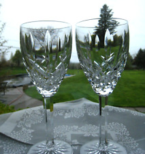 WATERFORD IRISH CRYSTAL.. ARAGLIN PATTERN..TWO WATER / RED WINE GLASSES.. SIGNED picture