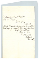 1885 Handwritten Letter Wallace Ross Rutland Rutland Vermont VT Embossed Stamp picture